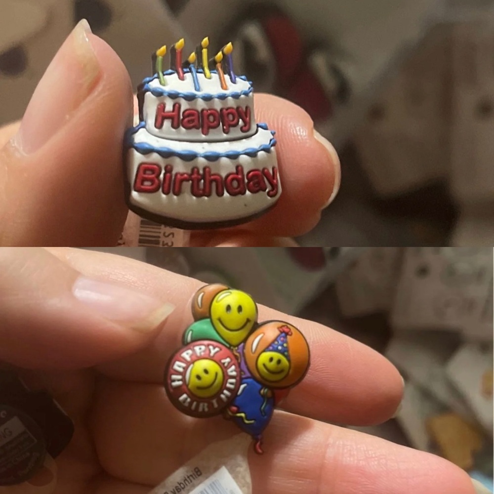 Authentic Crocs jibbitz Birthday Balloons and Birthday cake